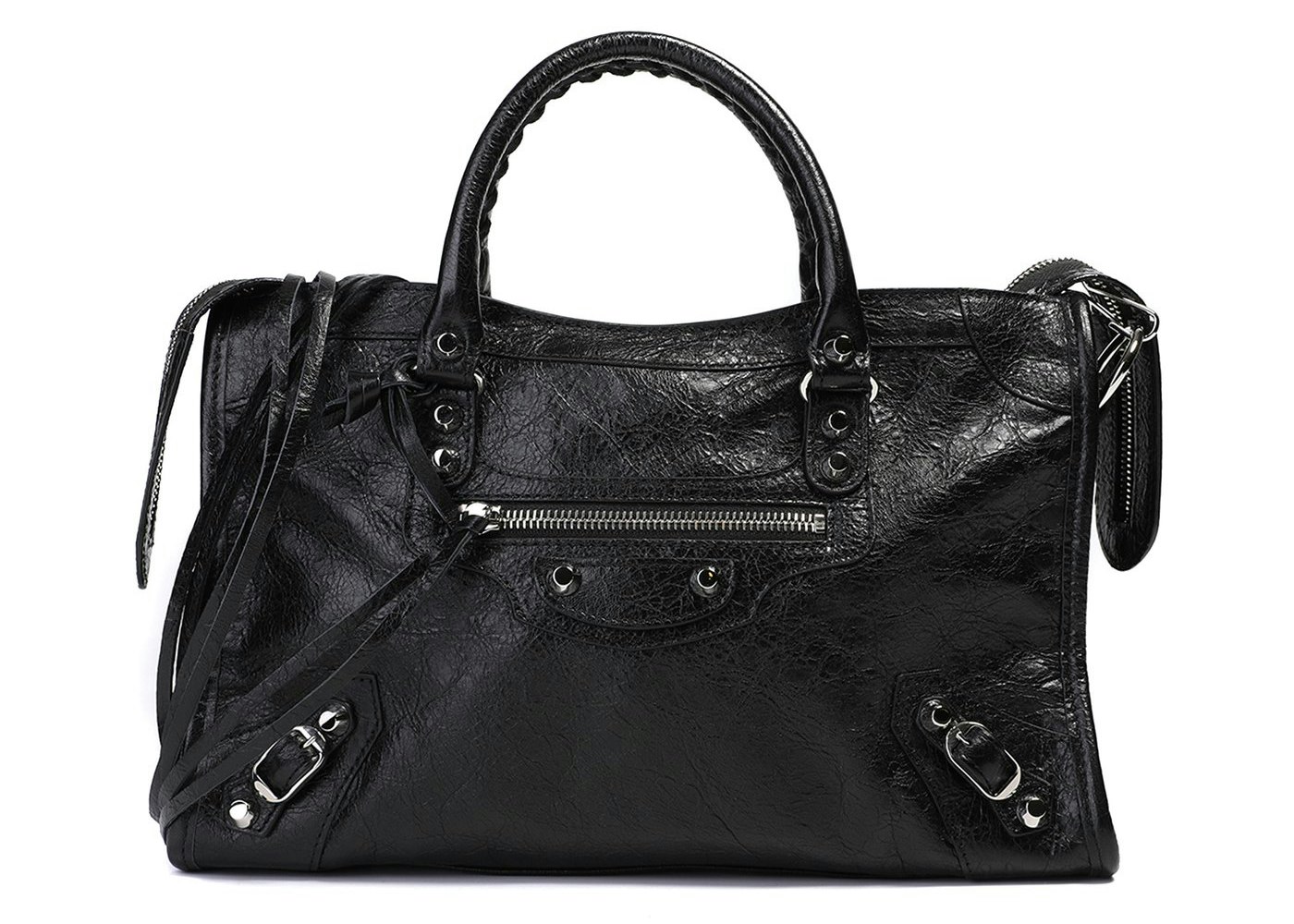 Balenciaga City Classic Metallic Edge Bag Leather Small Black  eBay
